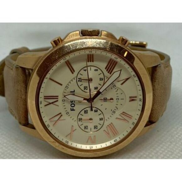 Fossil NDW1 Smartwatch Gen 1 Chronograph Q Grant Leather Band Rose Gold C256 - Picture 6 of 9